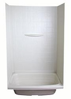 Lippert Shower Surround 1 Piece 24'' x 36'' x 59'' Parchment ABS Plastic