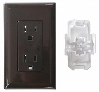 RV Designer Self Contained Outlet, Brown, Cover Plate