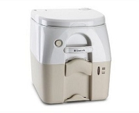 Dometic 975 Portable Toilets 5 Gallon Tan W/Stainless Hold Downs