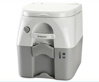 975 Dometic Porta Potti 5 Gallon Gray Toilet W/ Stainless Hold Downs