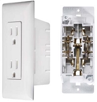 RV Designer Self Contained Outlet, White, Dual, Speedwire