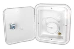 RV Gravity Water Hatch, Polar White (OD 6 1/2