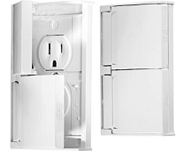 RV Designer Weather Proof Dual Outlet, White