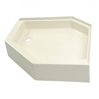 Lippert 32x32 Neo Angle Shower Pan LH Drain Parchment