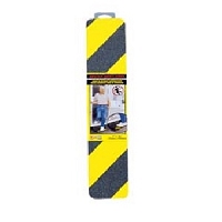 Anti-Slip Safety Grit StripYellow\Black 3 inch x 16 inch