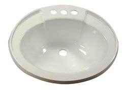 LaSalle Bristol RV Sink Bowl, Lavatory, Ivory, ABS, 17