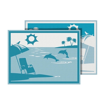 Faulkner Camping Mat Turquoise Beach And Dolphin Pattern