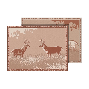 Faulkner Beige/ Brown Deer Face Off Design Camping Mat 9'x12'