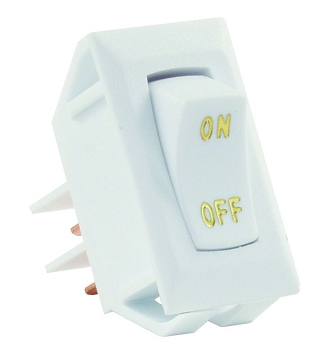 JR Products Labeled On/Off Switch 12V White