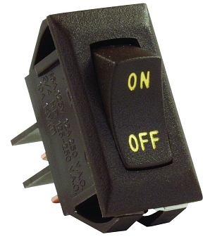 JR Products Labeled 12V On/ Off Switch, Brown