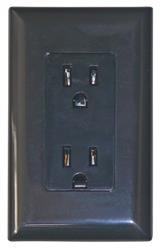 Valterra Speed Box Decor Receptacle w/Cover, 15A, Black