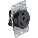 RV Designer 30A Flush Receptacle in Plate